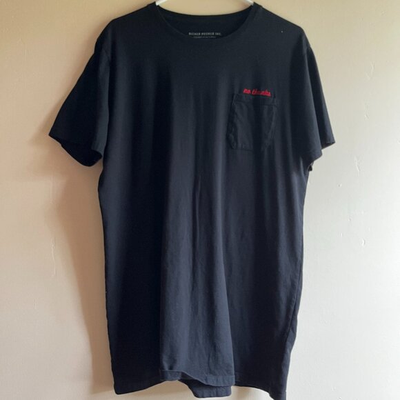Richer Poorer Black “No Thanks” Embroidered Pocket Tee Minimalist streetwear - Picture 1 of 6